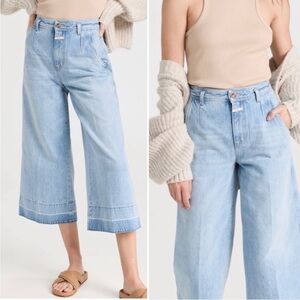 BOGO! Anthropologie Leira Wide Leg Crop Jeans in Light Blue Wash Size 23